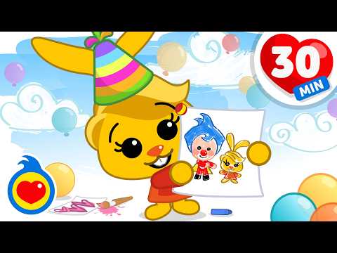 Plim Plim Y Acuarella 🐰🎶 Canciones Infantiles Para Cantar Y Jugar (30 Min) | Plim Plim