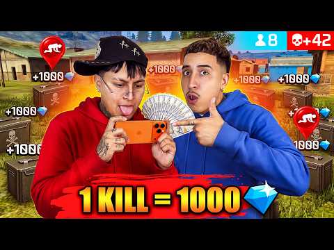 LE DOY 1,000 DIAMANTES 💎POR KILL A SANTANA EN FREE FIRE!! ME DEJÓ SORPRENDIDO*TODO ROJO 😱 | MRSTIVEN