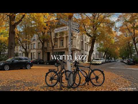 Warm Fall Jazz in a Cozy Café | Elegant Jazz In Cozy October Nature For Relaxing Autumn, Reading