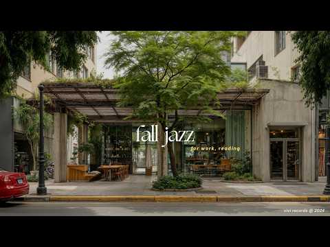 Fall Jazz in A Cozy Green Coffee House | Soft October Jazz for Work, Reading & Restoring Balance