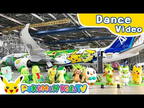 Pokémon Dance Show with Green Pokémon Jet at Haneda Airport | Pokémon Song | Pokémon Kids TV​