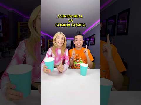 Comida Real vs Comida de Gomita con mi Hermana @AmaraQueLinda  🍕