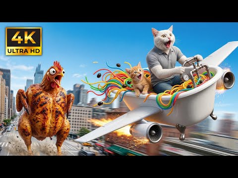 CRAZY CAT ADVENTURES 🐔💥 (FUNNY KITTEN COMPILATION)