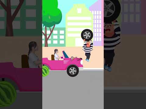 Bé học từ vựng qua tình huống: Mimi bị trộm bánh xe?! ⚪ | Circle Wheels #shorts