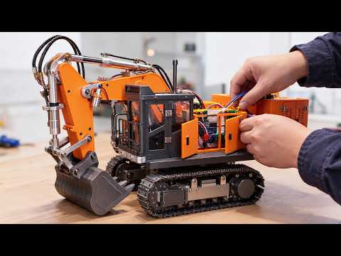Man Builds DIY RC EXCAVATOR With Hydraulic System At Scale | Start To Finish By @WildMachinist