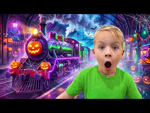 Halloween Ghost Train Ride with Gaby and Alex