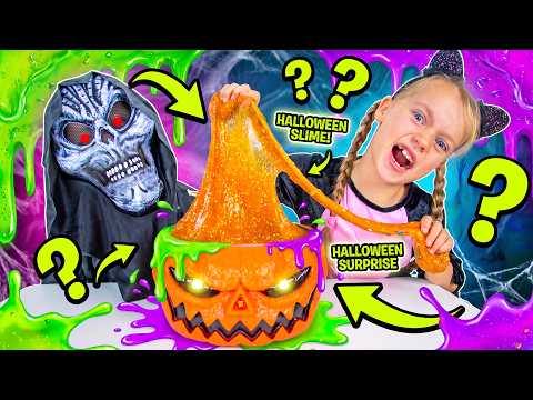 Making Halloween Slime Challenge - Spooky Slime for Kids