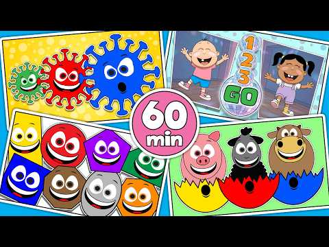 60 Minutes of Learning With Baby Big Mouth - Big Bigger Biggest - Toddler Learning - Shake Shake Pop