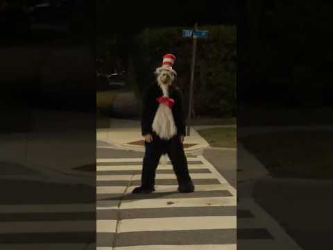 He walks around my neighbourhood…
