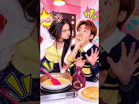 When you secretly eat your girlfriend's fresh pancakes! 🥞 🤤🤣 #taihoa #funny #shorts