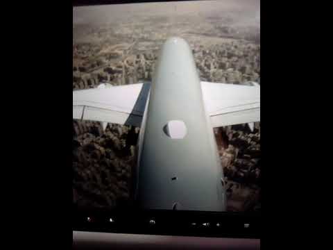 airoplane tail camera viewing the landing at cairo Intl airport