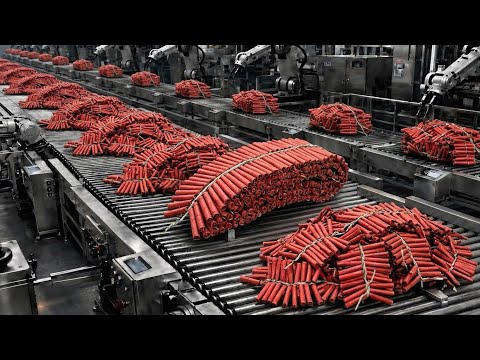 How Red Firecrackers Are Made: Inside the Mega Factory Production Line!