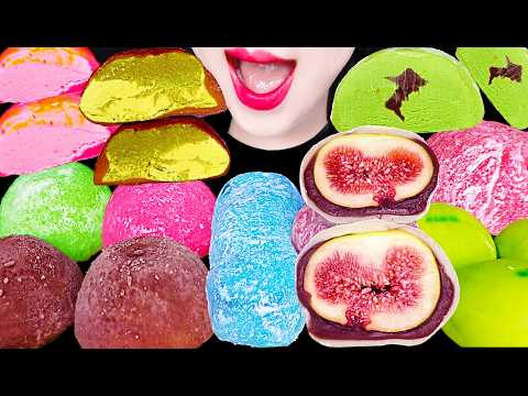ASMR RAINBOW MOCHI RICE CAKE 레인보우 모찌 찹쌀떡 먹방 MUKBANG, EATING