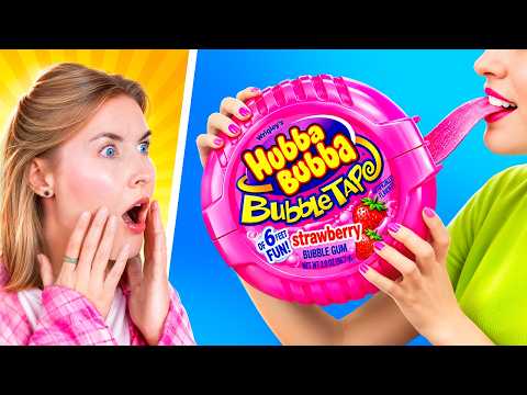 GIANT vs MINI Candy Challenge! Reacting to My  Troom Troom Video