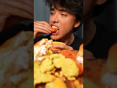 Eating Popeyes Chicken In Melty Cheese Dip Mukbang ASMR