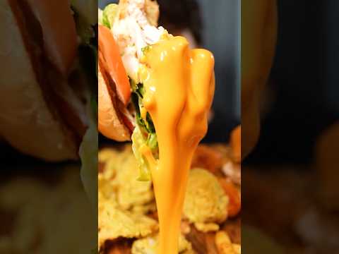 Chicken Cheese Burger Factory 🏭 Mukbang ASMR
