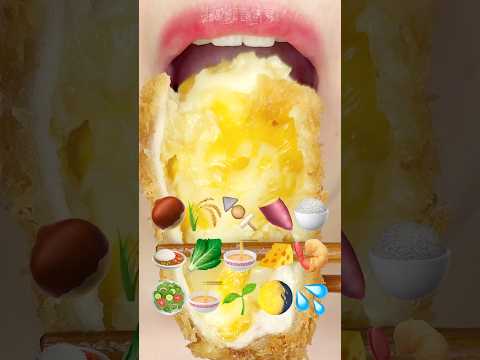 ASMR EMOJI FOOD 🌰🌾🍢🍠🍚🍛🥬🍜🧀🍤🥗🍜🌱🌖💦 이모지 먹방 (sped up)