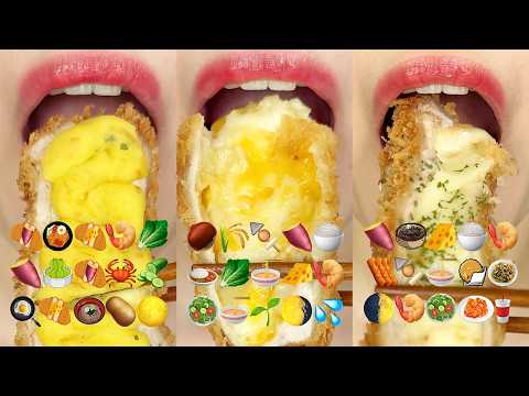 asmr DANGBEE SWEET POTATO CHEESE PORK CUTLET COLLECTION MUKBANG 돈가스 모음 eating sounds